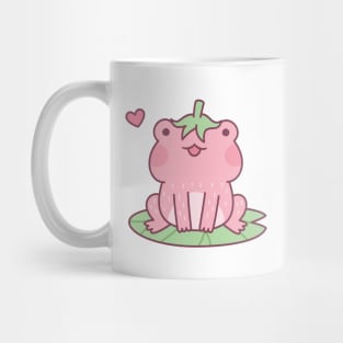 Cute Pink Strawberry Frog Doodle Mug